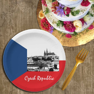 Assiettes En Carton Drapeau Prague & Tchèque - Tchéquie historique /sp