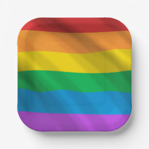 Assiettes En Carton Drapeau Rainbow LGBT