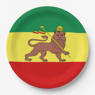 Assiettes En Carton Drapeau rastafarien (Rastafarianisme) (Rasta)