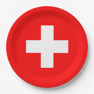 Assiettes En Carton Drapeau Suisse