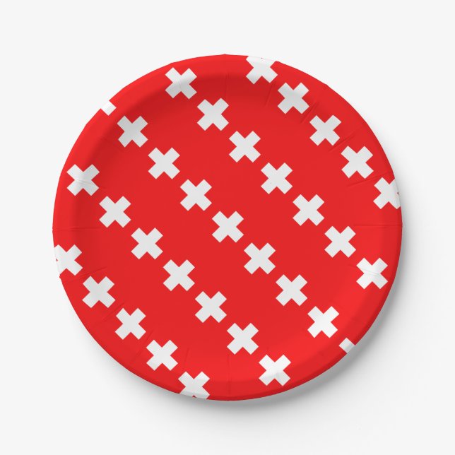Assiettes En Carton Drapeau suisse (Devant)
