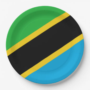 Assiettes En Carton Drapeau tanzanien