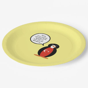 Assiettes En Carton Drapeau turc parlant Mme Penguin