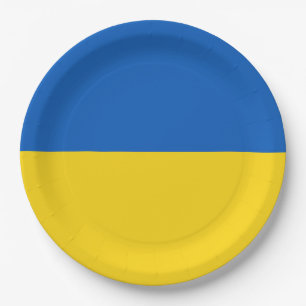 Assiettes En Carton Drapeau Ukraine