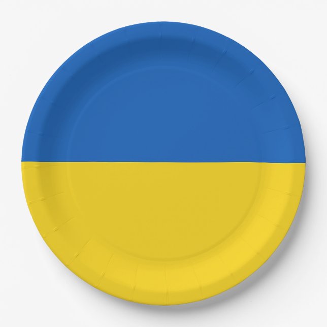 Assiettes En Carton Drapeau Ukraine (Devant)