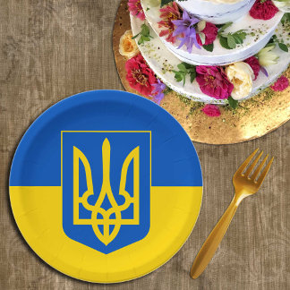 Assiettes En Carton drapeau ukrainien et Ukraine - fête, anniversaire/