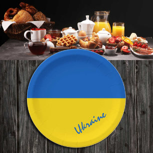 Assiettes En Carton drapeau ukrainien et Ukraine - fête, anniversaire/