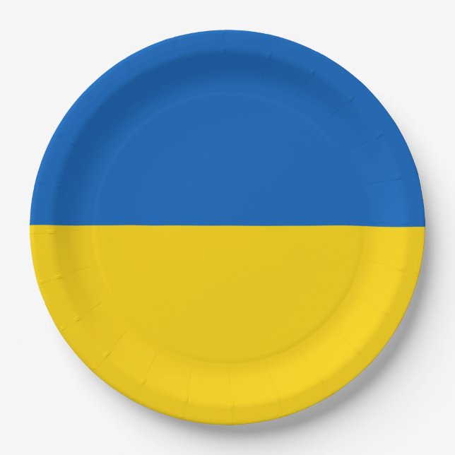 Assiettes En Carton Drapeau ukrainien (Ukraine) (Devant)