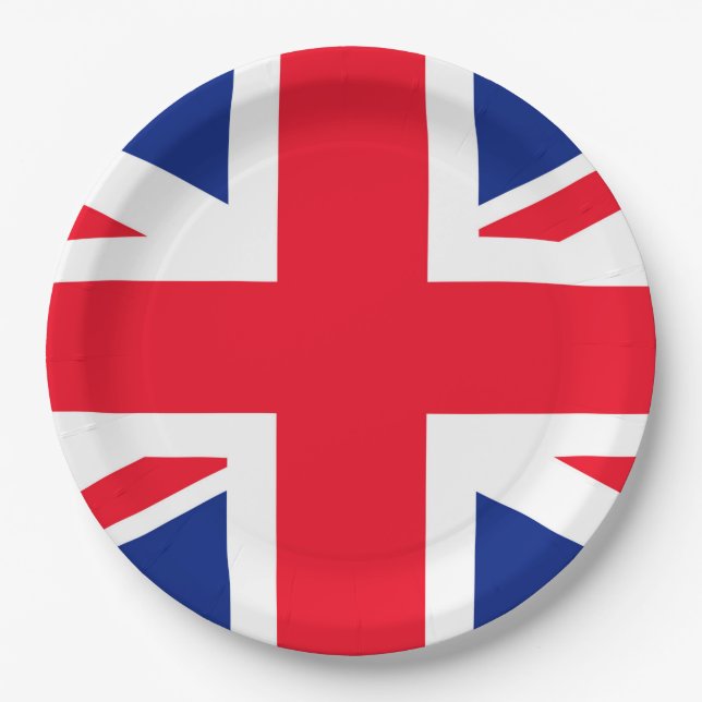 Assiettes En Carton Drapeau Union Jack du Royaume-Uni (Devant)