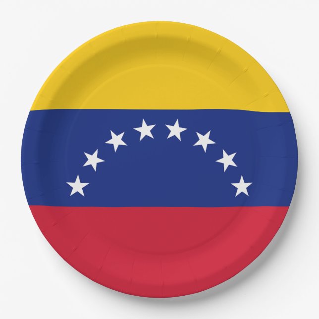 Assiettes En Carton Drapeau Venezuela (Devant)