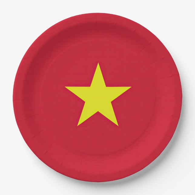 Assiettes En Carton Drapeau Vietnam (Devant)