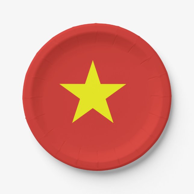 Assiettes En Carton Drapeau vietnamien (Devant)