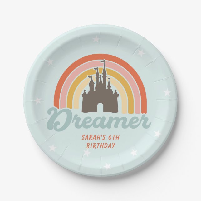Assiettes En Carton Dream Rainbow Castle Fairy Tale (Devant)