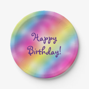 Assiettes En Carton Dreambow Ice Cream Plaques de fête d'anniversaire