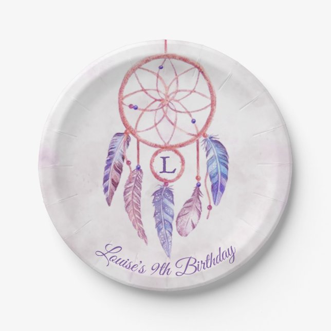 Assiettes En Carton Dreamcatcher Sleepover fête d'anniversaire (Devant)