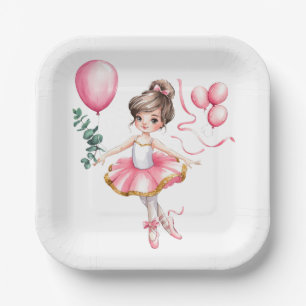 Assiettes En Carton Dreamy Ballerina en vol fête d'anniversaire