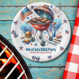 Assiettes En Carton Drôle 4 juillet BBQ Party Invitation