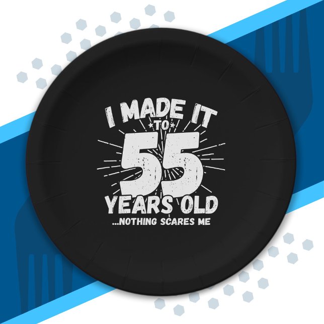 Assiettes En Carton Drôle 55e anniversaire Citation Sarcastique 55 ans (Créateur téléchargé)