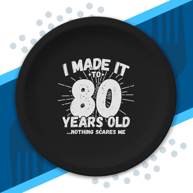 Assiettes En Carton Drôle 80e Anniversaire Citation Sarcastique 80 ans (Créateur téléchargé)