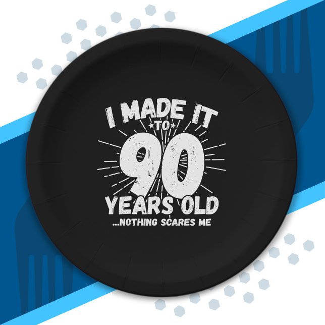 Assiettes En Carton Drôle 90e Anniversaire Citation Sarcastique 90 Ann (Créateur téléchargé)