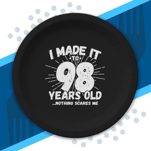 Assiettes En Carton Drôle 98ème Anniversaire Citation Sarcastique 98 A (Créateur téléchargé)