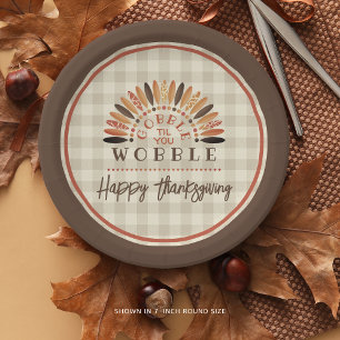 Assiettes En Carton Drôle Bon thanksgiving Rustique Plaid