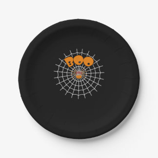 Assiettes En Carton Drôle Boo Spider Web Halloween long manches