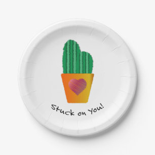 Assiettes En Carton Drôle Coincé Sur Vous Cactus