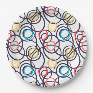 Assiettes En Carton Drôle Doodles Scribblés