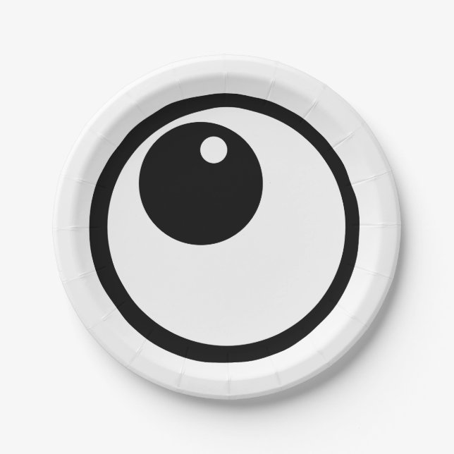 Assiettes En Carton Drôle Eyeball Halloween Plaque de fête (Devant)