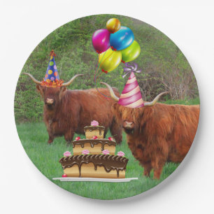 Assiettes En Carton Drôle Festif Steer Barnyard Papier Plaque