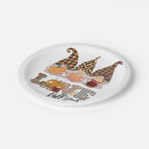Assiettes En Carton Drôle Gnome aime la chute, saison citrouille