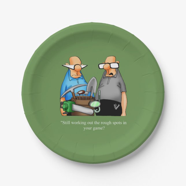 Assiettes En Carton Drôle Golf Thématique Plaques d'anniversaire (Devant)