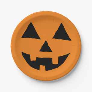 Assiettes En Carton Drôle Jack O Lanter Simple Jack-o'-lantern Design