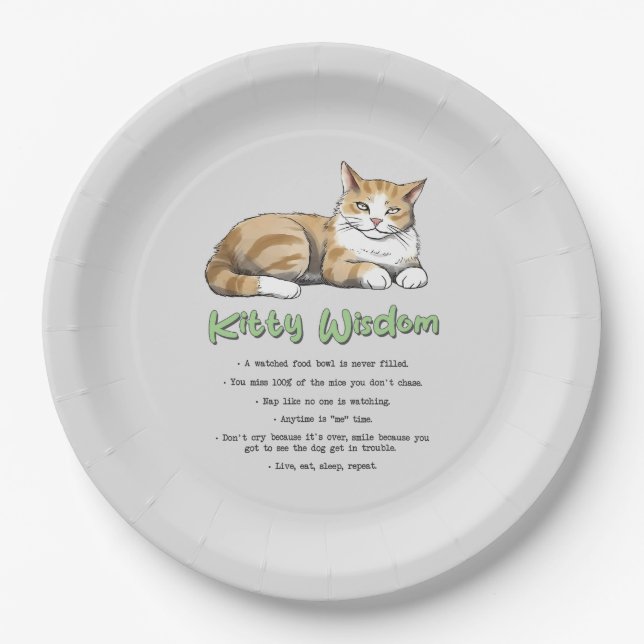 Assiettes En Carton Drôle Kitty sagesse (Devant)