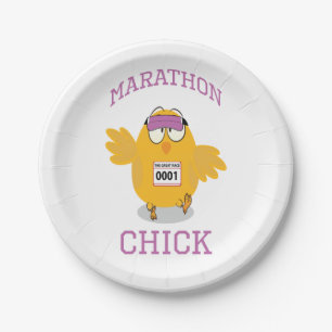 Assiettes En Carton Drôle Marathon Chick