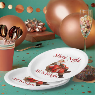 Assiettes En Carton Drôle Noël mignon Père Noël