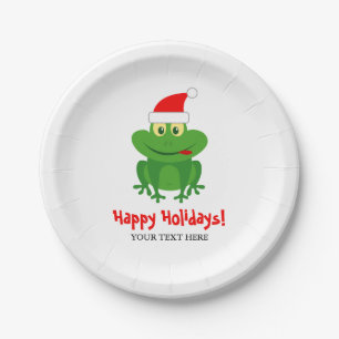 Assiettes En Carton Drôle Santa Claus grenouille dessin sur mesure Noë