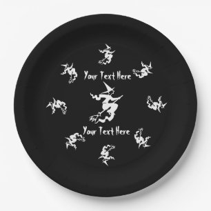 Assiettes En Carton drôle sorcières noires éffrayant halloween effr