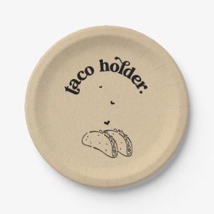 Assiettes En Carton Drôle ' Taco Holder ' Plaque