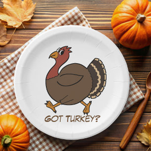 Assiettes En Carton Drôle Thanksgiving Turquie Plaques de papier