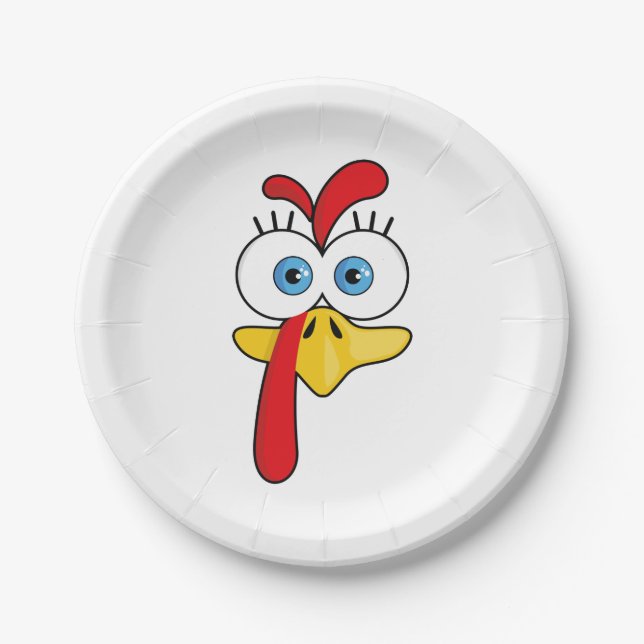 Assiettes En Carton Drôle Thanksgiving Turquie visage (Devant)