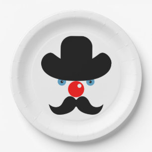 Assiettes En Carton Drôle visage clown