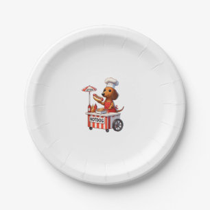 Assiettes En Carton Drôle Weenie Dachshund Chien Saucisse Hotdog Sandw