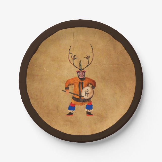 Assiettes En Carton Drumming Shaman (Devant)