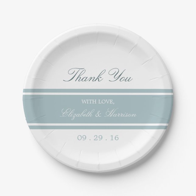 Assiettes En Carton Duck Egg Bleu Mariage moderne (Devant)