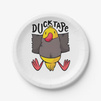 Assiettes En Carton Ducktape Funny Kawaii Duck Wrapped in Tape 