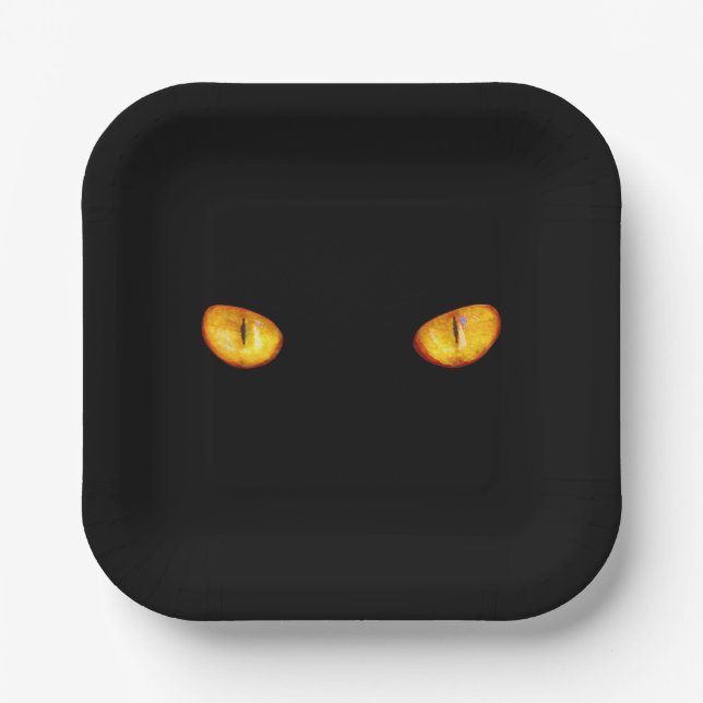 Assiettes En Carton Dur regard de Golden Bombay Cat Eyes (Recto)