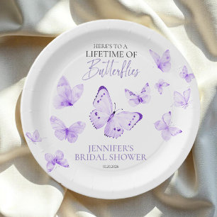 Assiettes En Carton Durée de vie des papillons Lavande Fête de mariage