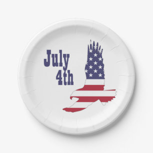 Assiettes En Carton Eagle, Drapeau américain, Plaques 4 juillet papier